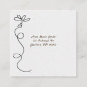 Zwart-wit bandenontwerp vierkante visitekaartje (Achterkant)