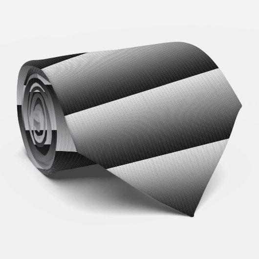 Zwart-wit bandenpatroon stropdas (Opgerold)