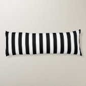 Zwart-wit bandpatroon lichaamskussen (Achterkant)