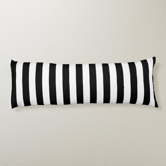 Zwart-wit bandpatroon lichaamskussen (Achterkant)