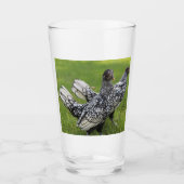 Zwart-wit Bantam Kippenverzamelaars Drank Glas (Voorkant)