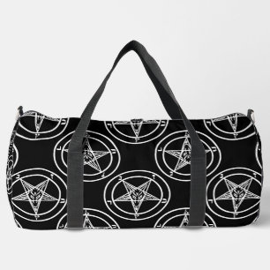 zwart wit baphomet pentagram halloween plunjezak