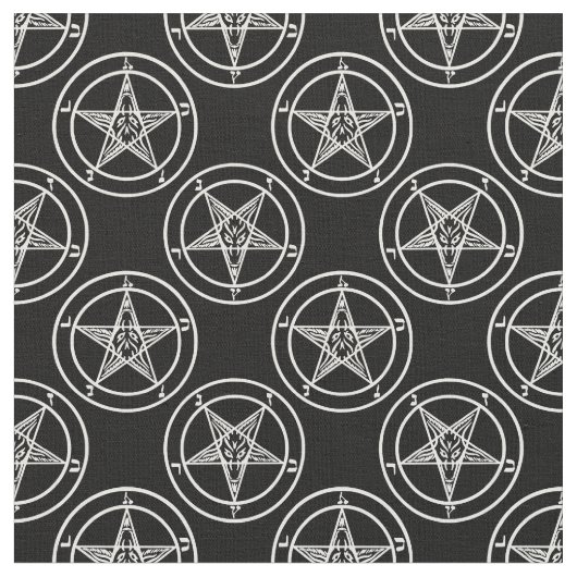 zwart wit baphomet pentagram halloween stof (Close Up)