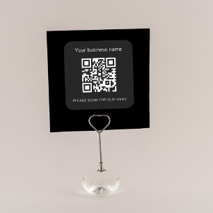 Zwart wit bar restaurant menu qr code vierkante sticker