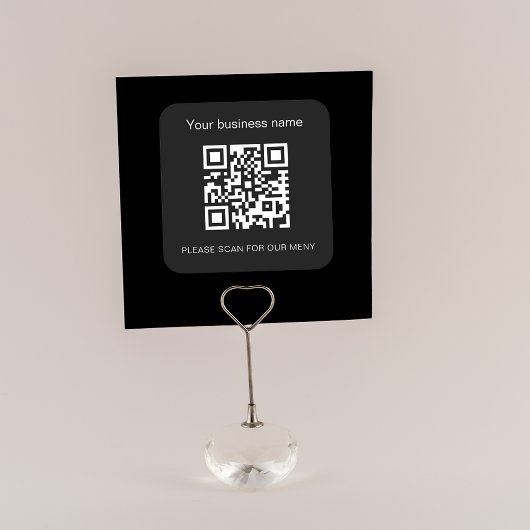 Zwart wit bar restaurant menu qr code vierkante sticker