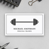Zwart-wit Barbell Fitness Personal Trainer Visitekaartje