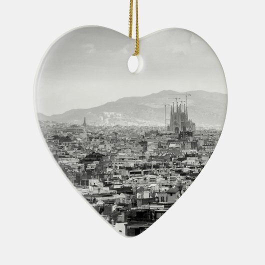Zwart-wit Barcelona Keramisch Ornament (Rechts)