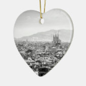 Zwart-wit Barcelona Keramisch Ornament (Links)