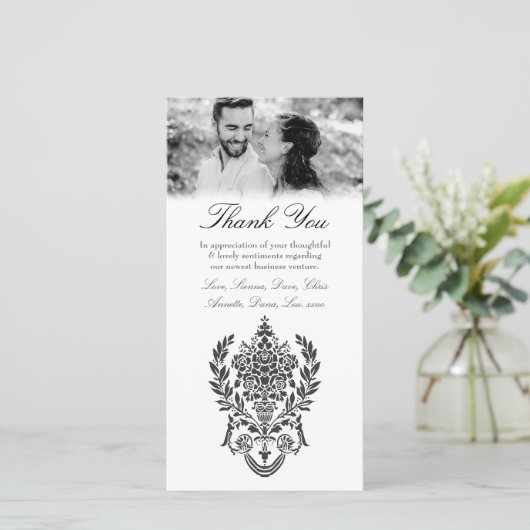 Zwart Wit Barok Bedankt Zakelijke Overeenkomst (Staand voorkant)