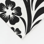 Zwart-wit barok bloemmotief fleece deken (Hoek)