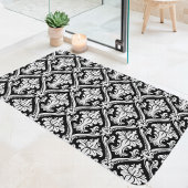 Zwart-wit barokdamast patroon badmat