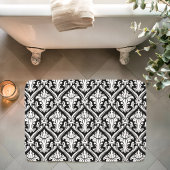 Zwart-wit barokdamast patroon badmat