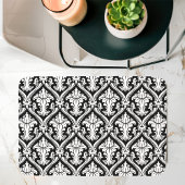 Zwart-wit barokdamast patroon badmat