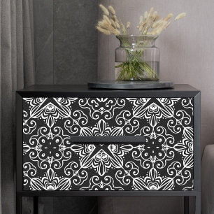 Zwart-wit barokongotisch mozaïekpatroon tissuepapier