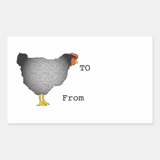 Zwart/wit BarredRock hen sticker -geschenken of an (Voorkant)