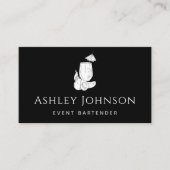 Zwart & Wit Bartending Thema Eenvoudig Elegant Coo Visitekaartje (Voorkant)