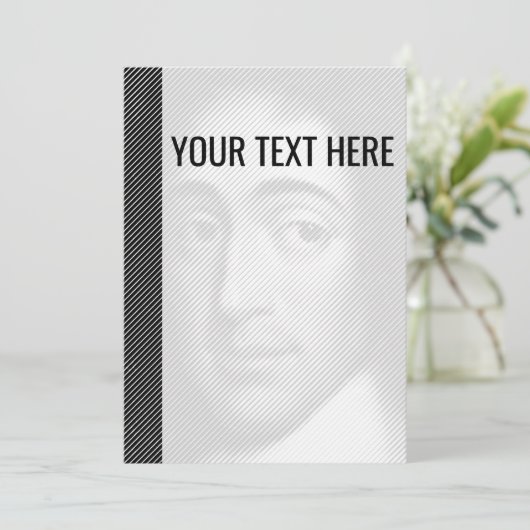 Zwart Wit Baruch Spinoza Portret Aankondiging (Staand voorkant)