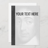 Zwart Wit Baruch Spinoza Portret Aankondiging (Voorkant / Achterkant)