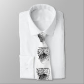 Zwart & Wit Basketbal Aangepast Stropdas (Gebonden)