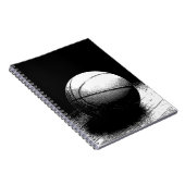 Zwart Wit Basketbal Art Notitieboek (Rechterzijde)
