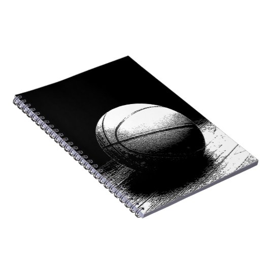 Zwart Wit Basketbal Art Notitieboek (Rechterzijde)