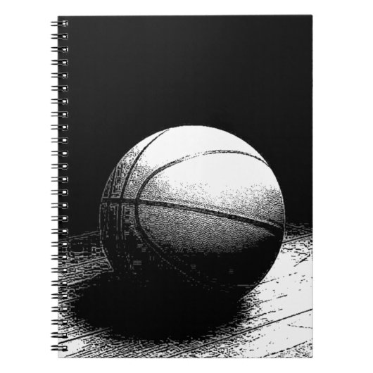 Zwart Wit Basketbal Art Notitieboek (Voorkant)