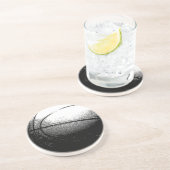 Zwart Wit Basketbal Artwork Drink Onderzetter (Zijkant)