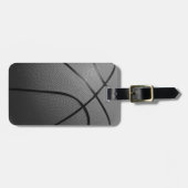 Zwart wit basketbal Bagagelabel (Voorkant horizontaal)