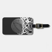 Zwart-wit basketbal Bagagelabels (Voorkant horizontaal)