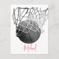 Zwart & Wit Basketbal Bal & Net Je Naam