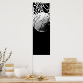 Zwart Wit Basketbal Deur Poster (Keuken)