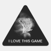Zwart & Wit Basketbal Driehoek Sticker (Voorkant)
