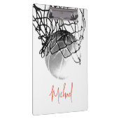 Zwart-wit basketbal en net Jouw naam Klembord (Rechts)