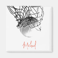 Zwart-wit basketbal en net Jouw naam