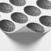 Zwart wit basketbal inpakpapier (Hoek)