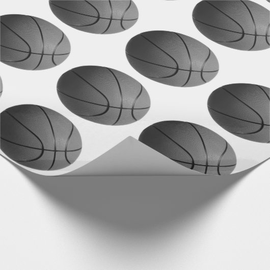 Zwart wit basketbal inpakpapier (Hoek)