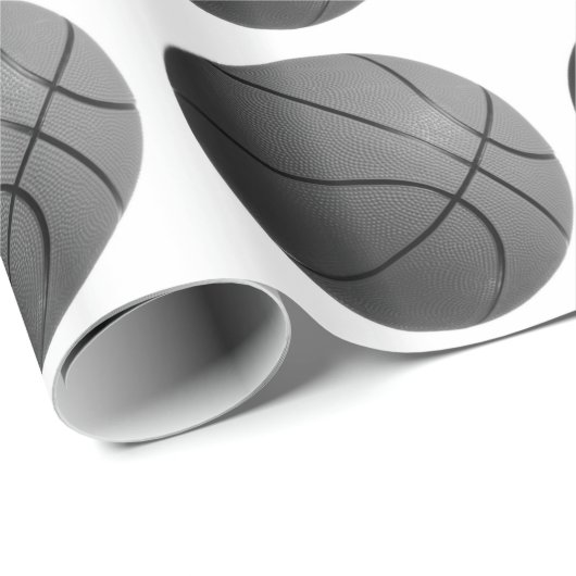 Zwart wit basketbal inpakpapier (Rol Hoek)