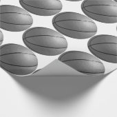 Zwart-wit basketbal inpakpapier (Hoek)