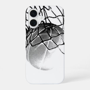 Zwart & Wit Basketbal iPhone 16 Hoesje