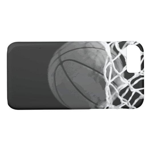 Zwart & Wit Basketbal iPhone 7 Hoesje (Achterkant (Horizontaal))