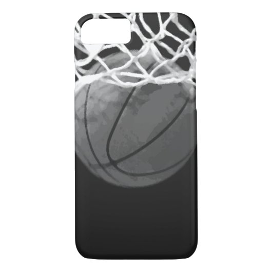 Zwart & Wit Basketbal iPhone 7 Hoesje (Achterkant)