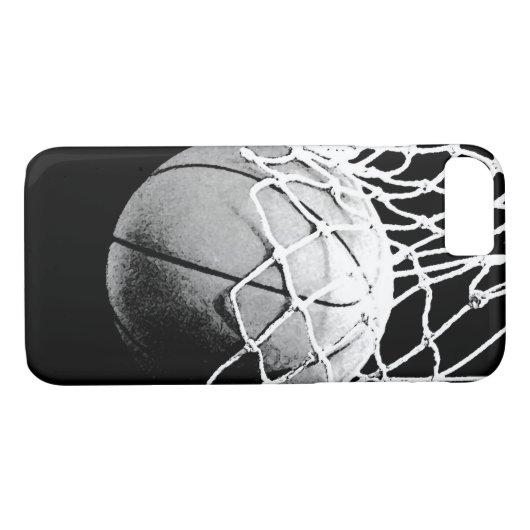 Zwart & Wit Basketbal iPhone 7 Hoesje (Achterkant (Horizontaal))