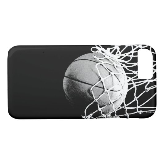 Zwart & Wit Basketbal iPhone 7 Hoesje (Achterkant (Horizontaal))