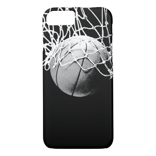 Zwart & Wit Basketbal iPhone 7 Hoesje (Achterkant)