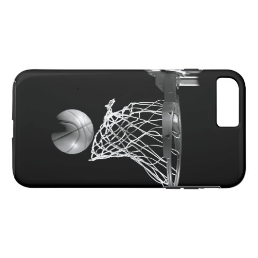 Zwart & Wit Basketbal iPhone 7 Plus Hoesje (Achterkant (Horizontaal))