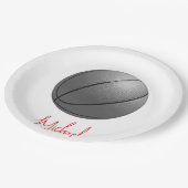 Zwart & Wit Basketbal Jouw naam Custom Papieren Bordje (Gekanteld)