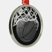 Zwart & Wit Basketbal Kerstmis Ornamenten (Rechts)