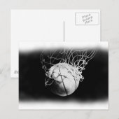Zwart & Wit Basketbal Kunst Briefkaart (Voorkant / Achterkant)