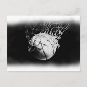 Zwart & Wit Basketbal Kunst Briefkaart (Voorkant)