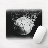 Zwart & Wit Basketbal Kunst Muismat (Met muis)